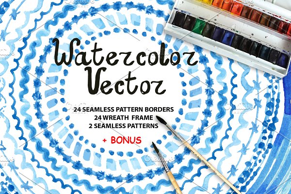 Download Watercolor VECTOR pattern brushes