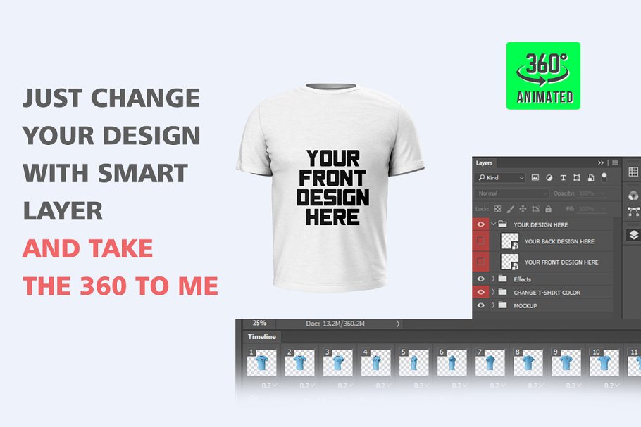 Download 360° Animated T-shirt Mock-Up
