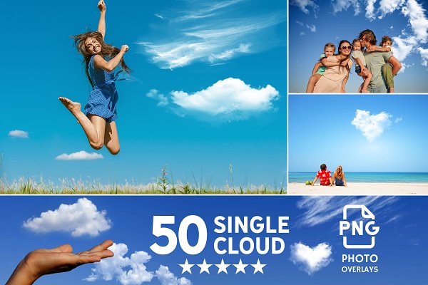 Download 50 Single Clouds Photo Overlays