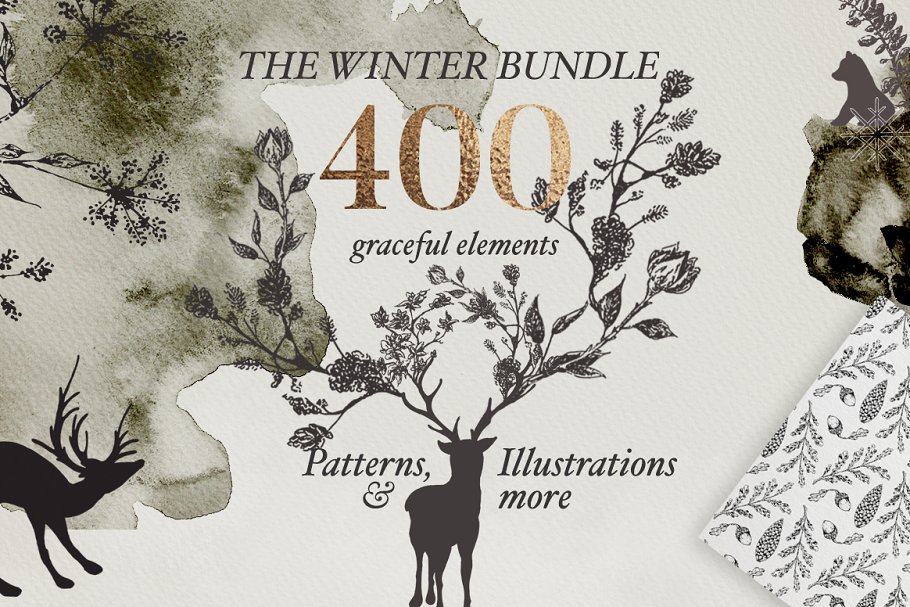 Download Golden Winter Patterns Bundle