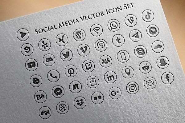 Download 41 Icons Social Media Vector pack