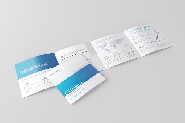 Download Square 4-Fold Brochure Mockup