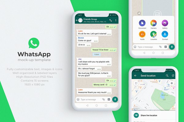 Download WhatsApp Mock-Up Template