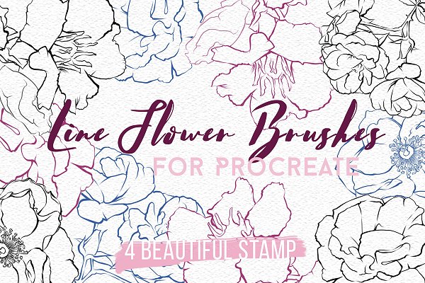 Download 4 Flower Stamps - Procreate Brushes