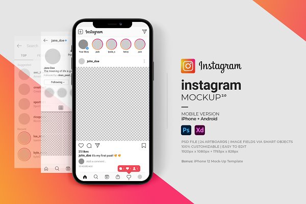 Download Instagram Mock-Up Template