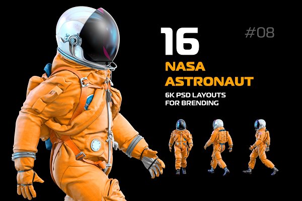 Download PSD Mockup 3D NASA Astronaut #08