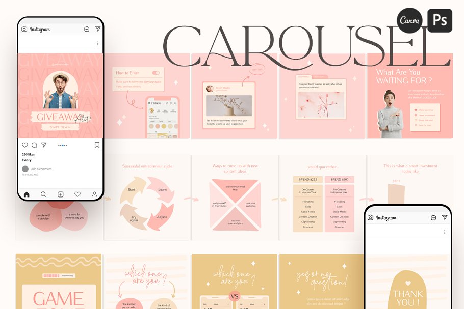 Download Engagement Carousel Insta CANVA PS