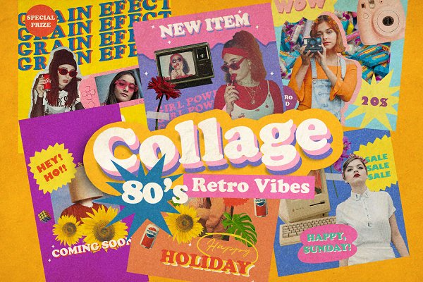 Download Retro Collage 80's Instagram Pack
