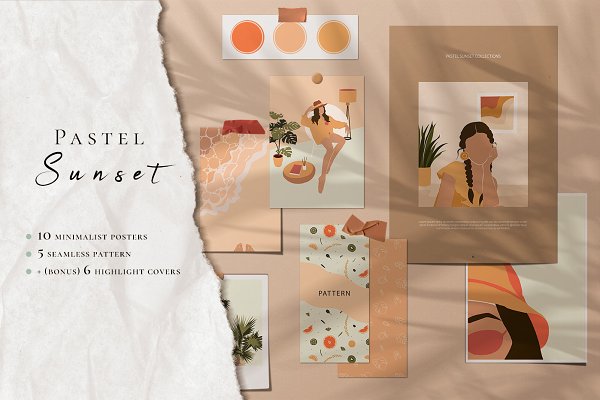 Download Pastel Sunset Abstract Collection