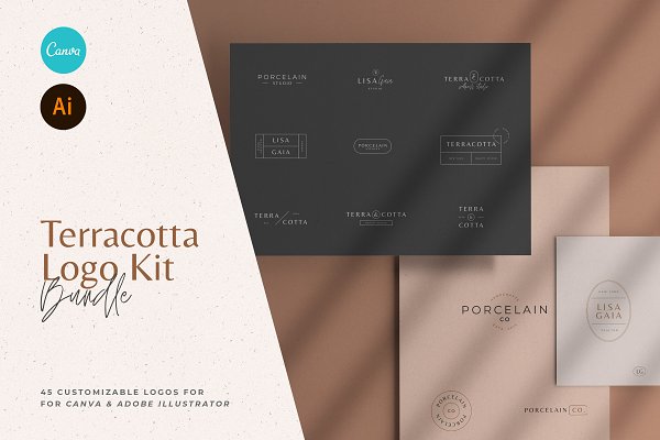 Download Terracotta Minimal Logo Kit CANVA