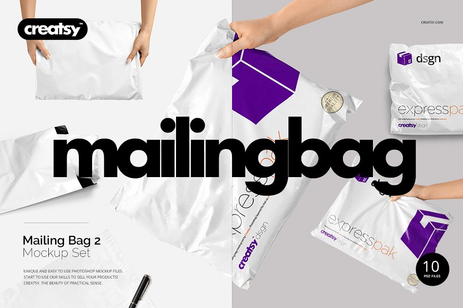 Download Mailing Bag 2 Mockup Set