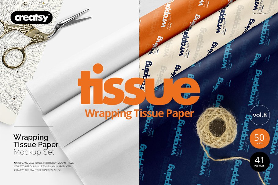 Download Wrapping Tissue Paper Mockup Set