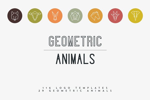Download 116 Geometric Animal Logos -30%