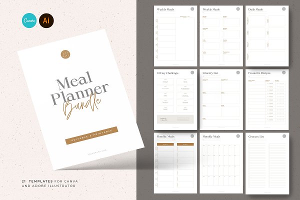 Download Meal & Grocery Planner Templates