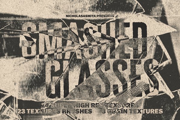 Download Smashed Glasses Textures + Brushes