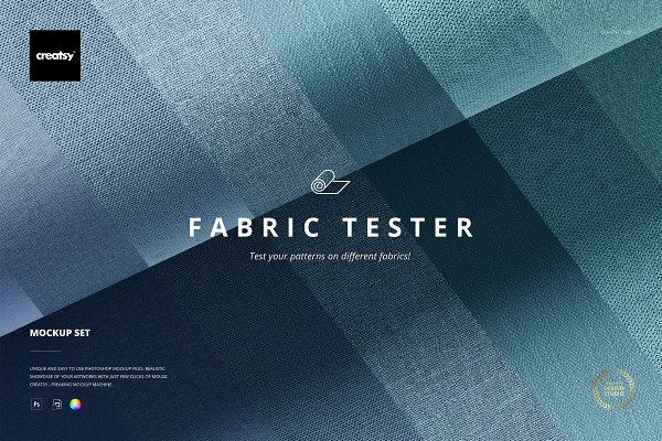 Download Fabrics Tester Mockup Set
