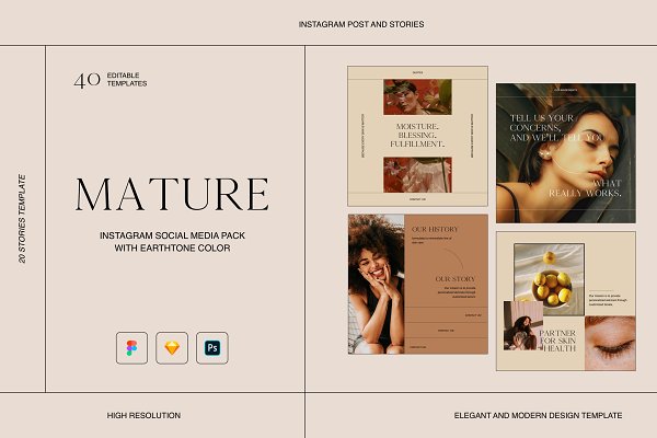 Download Mature | Instagram Social Media Kit
