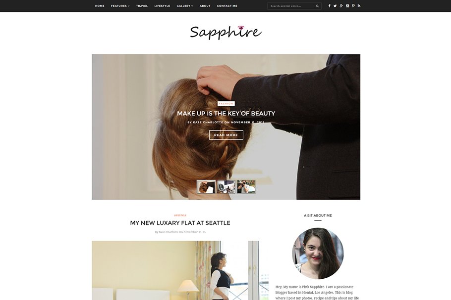 Download Sapphire- Clean WordPress Blog Theme