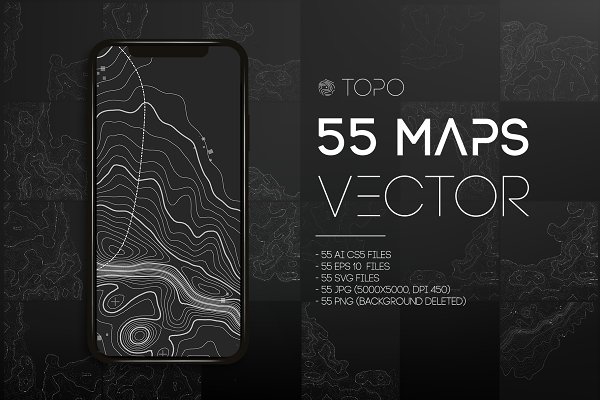 Download 55 Topographic Maps Vector