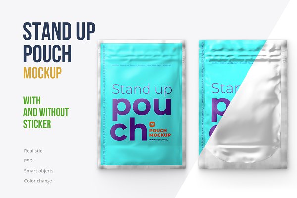 Download 4"x6" Stand-Up Pouch. Flat Empty