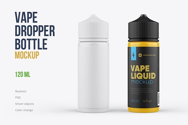 Download Vape Dropper Bottle Mockup 120ml