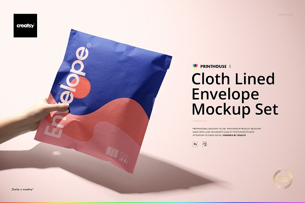 Download Cloth Lined Envelope Mockup Set