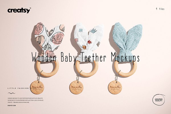 Download Wooden Baby Teether Mockup Set