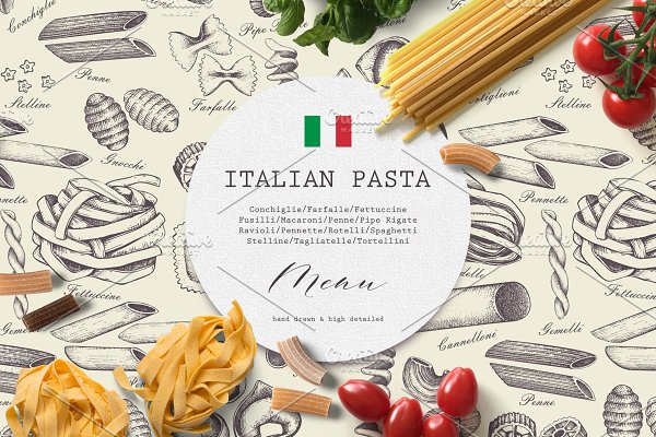 Download Hand Drawn Italian Pasta Set