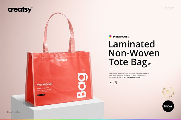 Download Laminated Non-Woven Tote Bag Mockups