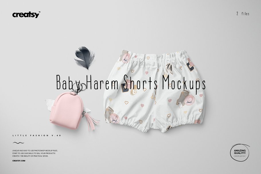 Download Baby Lantern Harem Shorts Mockup Set