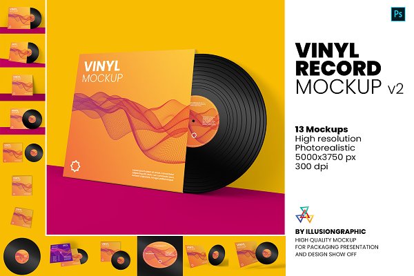 Download Vinyl Record Mockup v.2