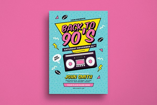 Download Back to 90's Event Flyer