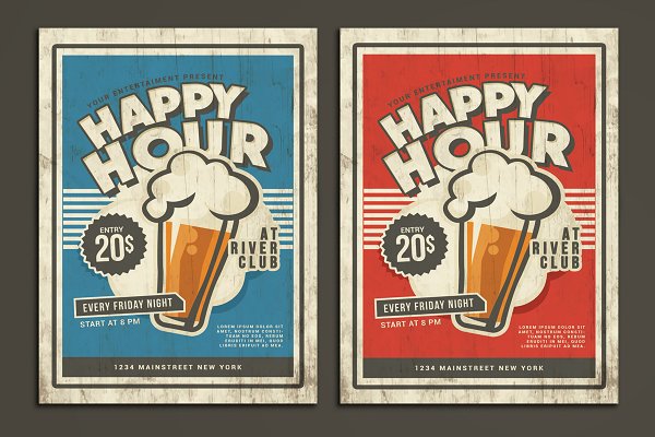 Download Happy Hour Vintage Flyer