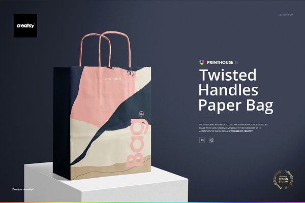 Download Twisted Handles Paper Bag Mockup Set
