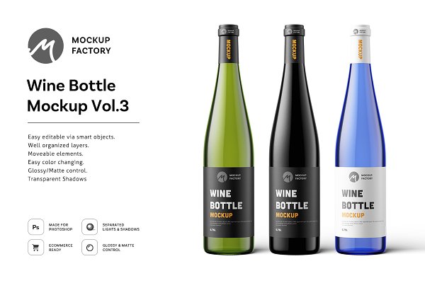 Download Wine Bottle Mockup Vol.3