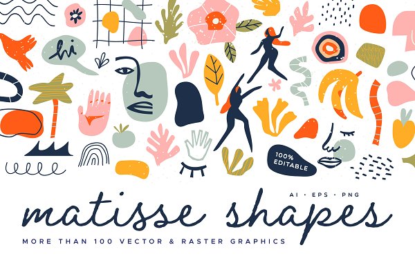 Download Matisse shapes set: 100+ GRAPHICS!