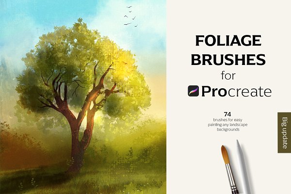Download 74 Foliage brushes for Procreate