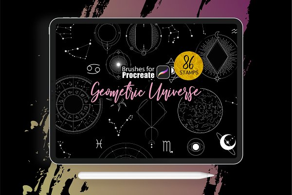 Download Procreate - Geometric Universe Stamp