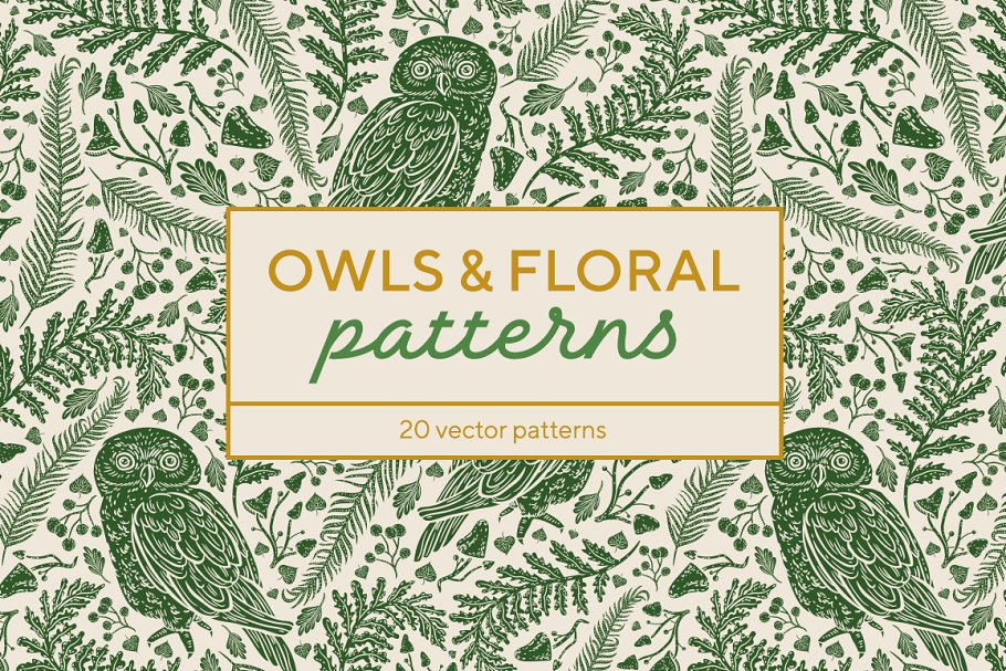 Download Owls & Floral patterns