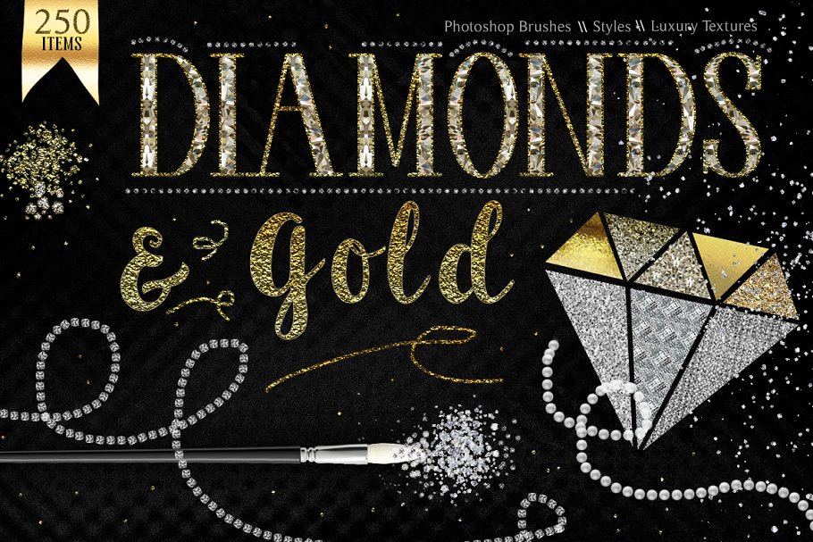 Download Diamond & Gold Photoshop Styles Kit