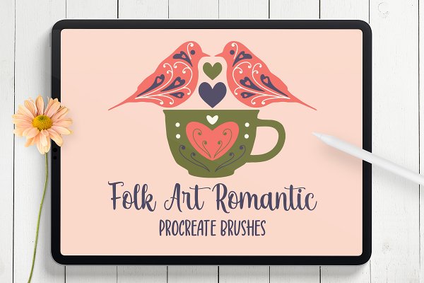 Download Folk Art Romantic Procreate Brushes