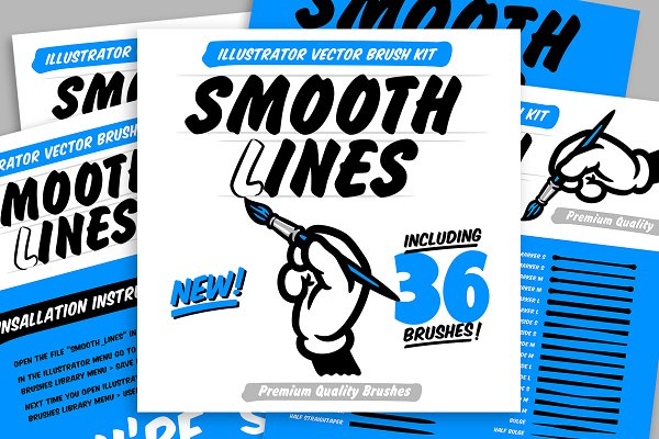 Download Smooth Lines Brushes for Illustrator