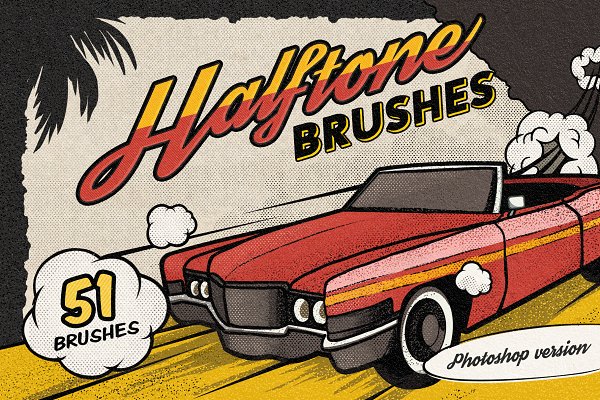 Download Vintage Comic Book Halftone Brushes