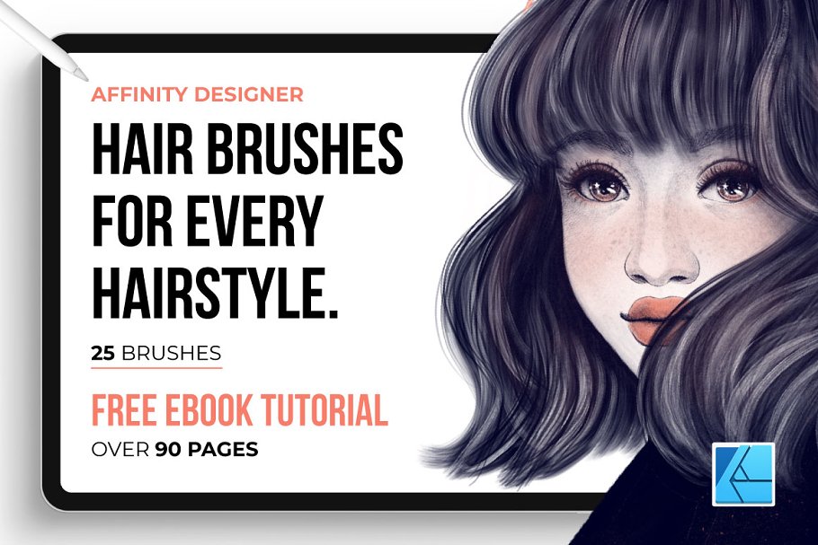 Download 25 Hair Brushes for Affinity