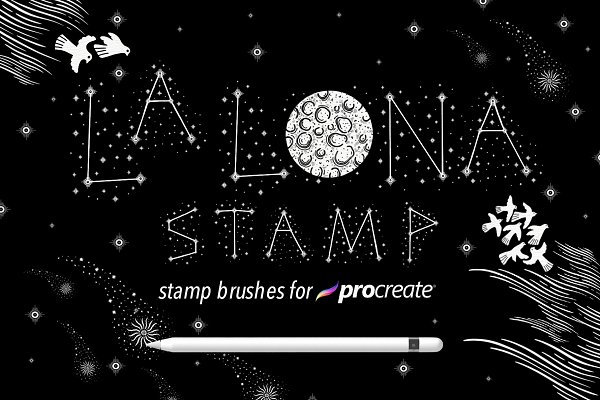 Download La Luna-stamp brush Procreate