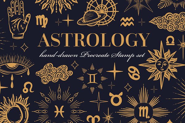 Download Astrology Zodiac Procreate Stamps