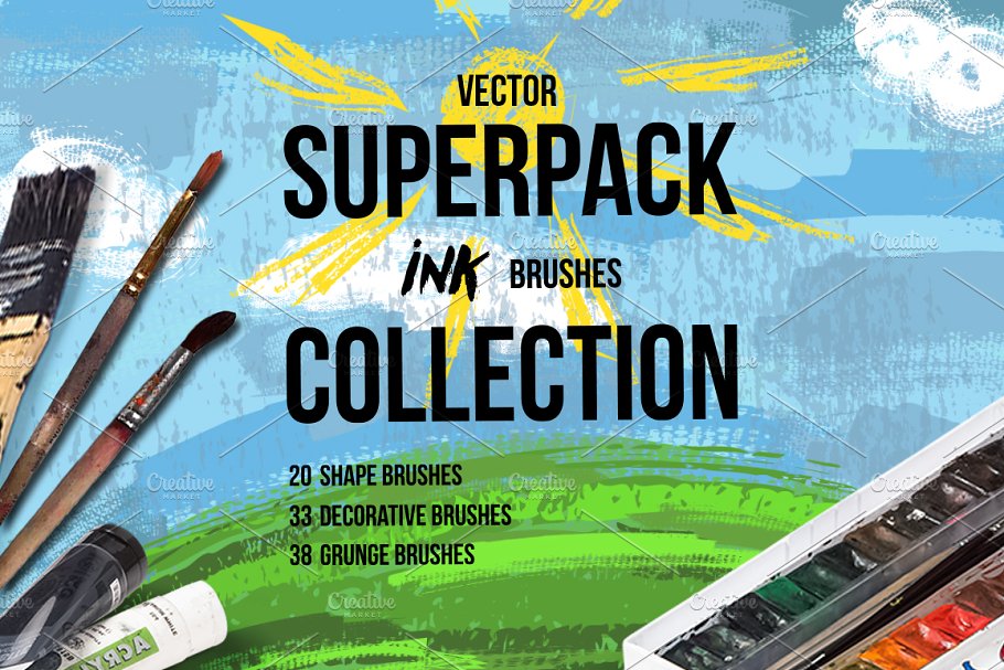 Download Superpack: 91 ink brushes.