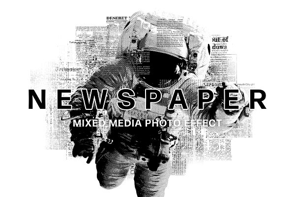 Download Newspaper Mixed Media Photo Effect