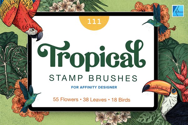 Download 111 Tropical Stamps for Affinity
