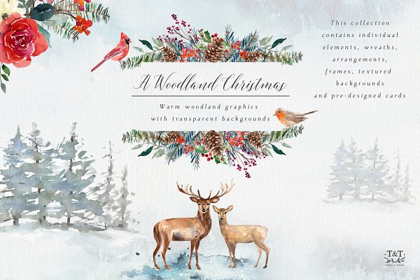 Download A Woodland Christmas - Graphic set